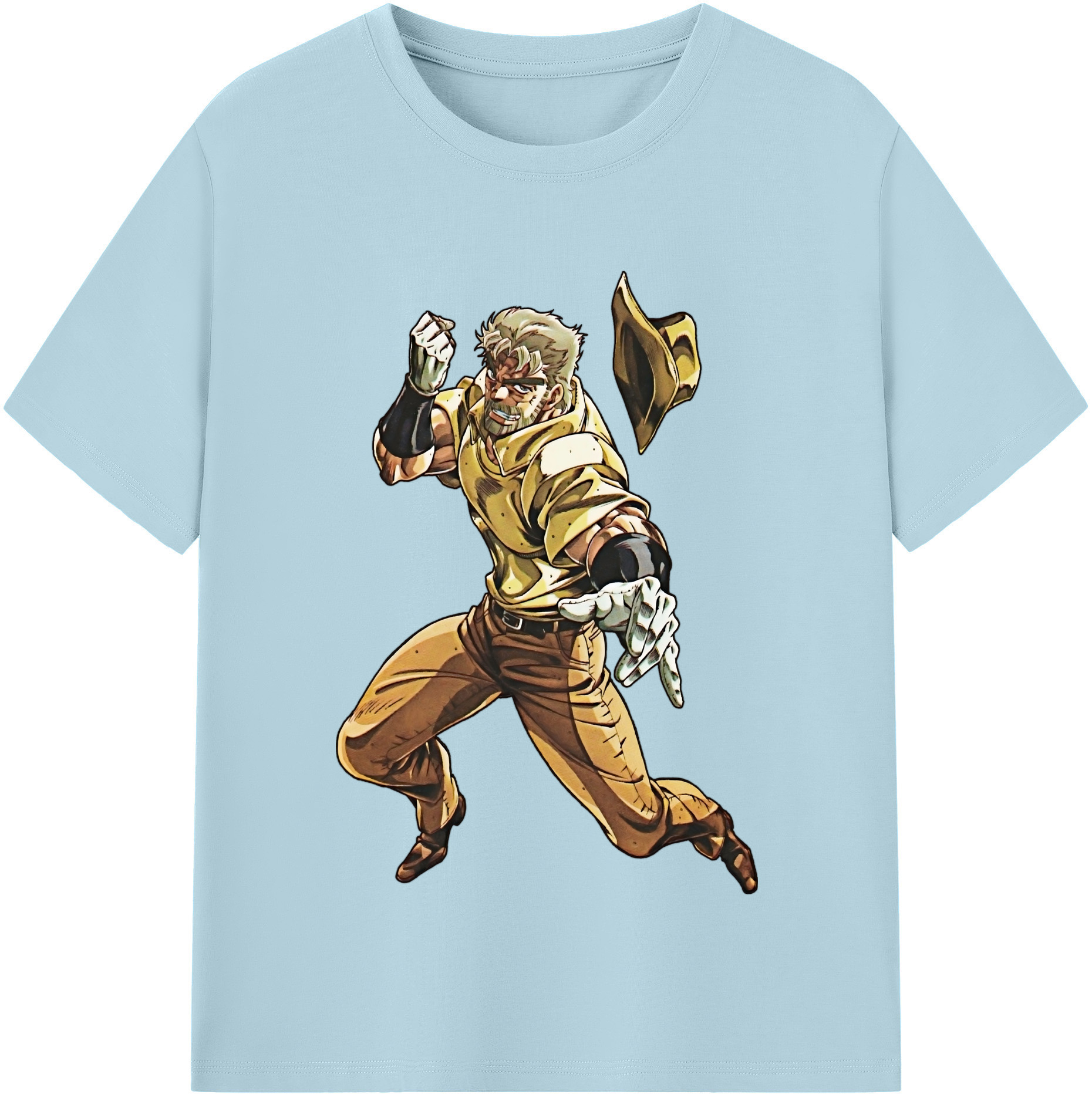 （画像用） ジョジョの奇妙な冒険 ジョセフ?ジョースター JoJo's Bizarre Adventure Joseph Joestar 綿100％半袖Tシャツ（フロントプリント）